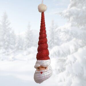 EUC Spiral Seashell Santa Claus - Holiday/Christmas Red & White Hanging Ornament